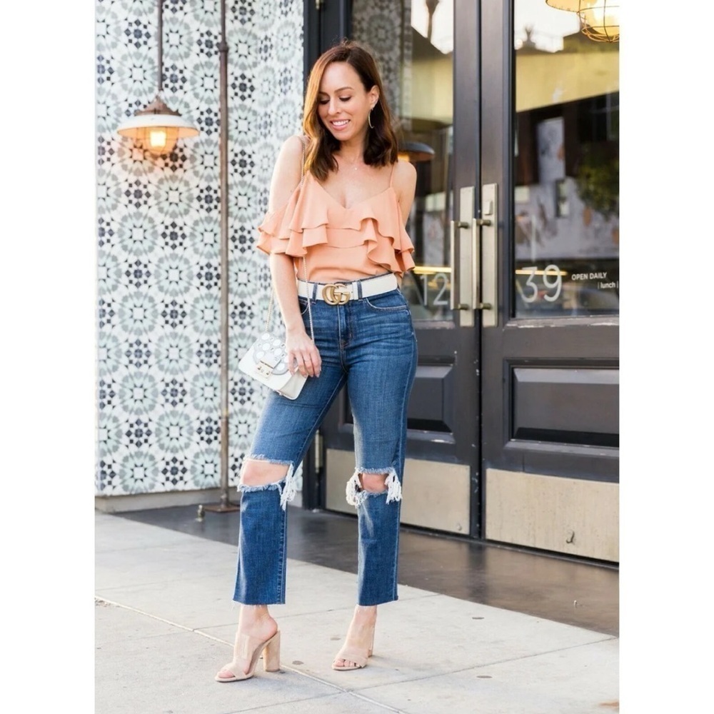 L'AGENCE AUDRINA HIGH-RISE CROPPED JEANS